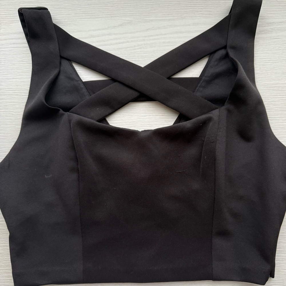 Black Crisscross Crop Top